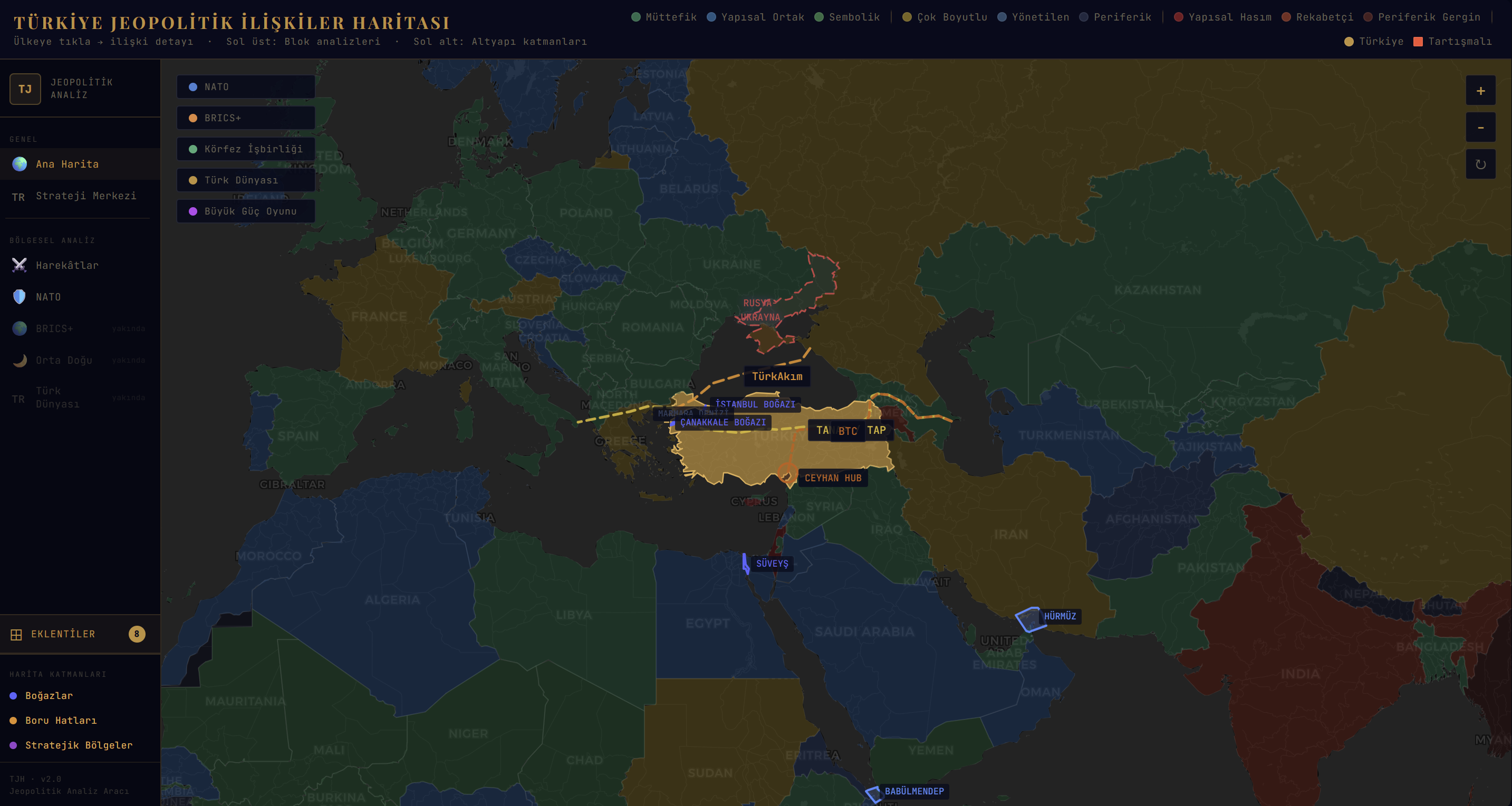 Türkiye Merkezli Harita Arayüzü
